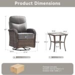 Luxury Wicker Patio Furniture Set with 6-Inch Thick Cushions, 3 Pieces Outdoor S... - Image 3