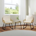 Yaheetech 3 Piece Patio Bistro Set Outdoor Wicker Bistro Furniture Sets, 2 Ratta... - Image 3
