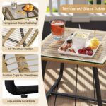 Yaheetech 3 Piece Patio Bistro Set Outdoor Wicker Bistro Furniture Sets, 2 Ratta... - Image 5