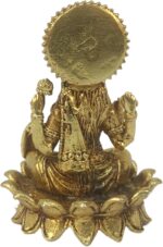 Designer Brass Lakshmi ji Sitting on Kamal for Good Luck Vastu Fengshui Showpiec... - Image 5