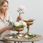 WORTH Gold Color Urn Vases for Centerpieces Set of 2 (Large: 8.8" H x 7.8" Dia. ... - Image 4