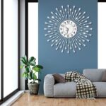 Large Wall Clock Metal Decorative Wall Clocks Silent Non-Ticking,Bling Shining M... - Image 3
