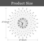 Large Wall Clock Metal Decorative Wall Clocks Silent Non-Ticking,Bling Shining M... - Image 5