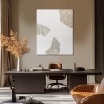 NBAODAN White and Beige Wall Paintings Large Abstract Canvas Wall Art Textured O... - Image 5