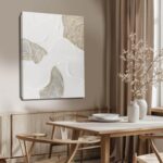 NBAODAN White and Beige Wall Paintings Large Abstract Canvas Wall Art Textured O... - Image 7