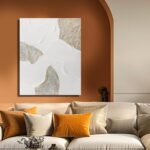 NBAODAN White and Beige Wall Paintings Large Abstract Canvas Wall Art Textured O... - Image 8