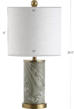 JONATHAN Y 20.5" Gray/Green Swirl Ceramic LED Table Lamp, Contemporary Marbled G... - Image 4