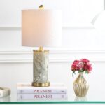 JONATHAN Y 20.5" Gray/Green Swirl Ceramic LED Table Lamp, Contemporary Marbled G... - Image 5