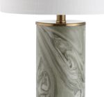 JONATHAN Y 20.5" Gray/Green Swirl Ceramic LED Table Lamp, Contemporary Marbled G... - Image 6