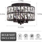 Oil Rubbed Bronze Flush Mount Ceiling Light Fixture, 4-Light Crystal Ceiling Lig... - Image 3