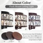 Oil Rubbed Bronze Flush Mount Ceiling Light Fixture, 4-Light Crystal Ceiling Lig... - Image 5
