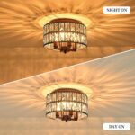 Oil Rubbed Bronze Flush Mount Ceiling Light Fixture, 4-Light Crystal Ceiling Lig... - Image 6