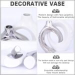 White Ceramic Vase Set of 2, White and Silver Round Donut Ceramic Decorative Vas... - Image 7