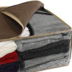 Simple Houseware 3 Pack Foldable Closet Organizer Clothing Storage Box with Clea... - Image 5