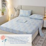 RYNGHIPY Cotton Sheets Floral Print King Size Sheet Sets Flower Botanical Patter... - Image 3