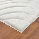 LUXE WEAVERS Lantanas Collection 7070 Cream 8x10 Modern Shag Geometric Area Rug - Image 6