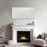 Framed Neutral Abstract Wall Art White Pictures Wall Decor Textured Canvas Paint... - Image 6