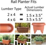 Bloem Deck Rail Planter, Balcony, Deck Balcony Rail Planter 24" Chocolate Brown ... - Image 5