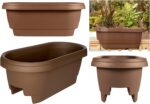Bloem Deck Rail Planter, Balcony, Deck Balcony Rail Planter 24" Chocolate Brown ... - Image 6