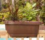 Bloem Deck Rail Planter, Balcony, Deck Balcony Rail Planter 24" Chocolate Brown ... - Image 7