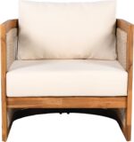 Merax 4-Piece Patio Premium Acacia Wood Outdoor Furniture Set,All Weather Curved... - Image 4