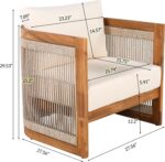 Merax 4-Piece Patio Premium Acacia Wood Outdoor Furniture Set,All Weather Curved... - Image 9