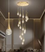 18 Light Modern Glam Crystal Chandelier for High Ceiling LED Dimmable Ceiling Pe... - Image 2