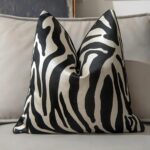 1pc Polyester Pillow Cover Multicolor Geometric Lines Zebra Black and White Anim... - Image 2