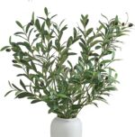 2 PCS 39 Inch Faux Olive Branches Artificial Flowers Greenery Stems Olive Tree B... - Image 2