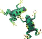 2 PCS Metal Frog Wall Decor, 3D Outdoor Wall Art Sculptures, Iron Animal Hanging... - Image 2