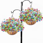 2 Pack Artfiticial Hanging Flowers Baskets for Outdoors, UV Resistant Faux Hangi... - Image 2
