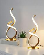 2 Pack Bedside Table Lamp, LED Spiral Desk Lamp, Touch Dimmable, 3 Color Tempera... - Image 2
