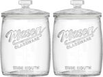 2 Pack Cookie Jar, 1 Gallon Glass Jar with Airtight Lids - Large Wide Mouth Maso... - Image 2