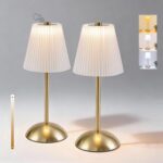 2-Pack Cordless Rechargeable Table Lamps, LED Small Battery Operated Lamp, 3 Col... - Image 2