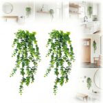 2 Pack Fake Hanging Plants, Artificial Potted Plants for Indoor Outdoor Decor - ... - Image 2
