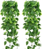 2-Pack Fake Hanging Plants, Faux Hanging Plant Artificial Greenery for Living Ro... - Image 2