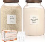 2 Pack Large Glass Flour and Sugar Storage Containers with Airtight Acacia Wood ... - Image 2
