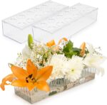 2 Pack Leak-Proof Wave Design Acrylic Long Vases for Centerpieces - 24" Clear Fl... - Image 2