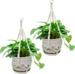 2 Pack Macrame Plant Hangers, 20‘’ Plant Hangers Indoor, Handmade Woven Cotton S... - Image 2