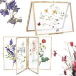 2 Pcs Glass Pressed Flower Frame Handmade, 4" × 6" Hinged Double Press Flower Fr... - Image 2