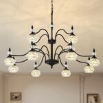 2 Tier Vintage Crystal Chandelier, 41-inch Black Victorian Chandelier 12-Light, ... - Image 2