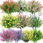 20 Bundles Realistic Artificial Flowers for Outdoors, UV Resistant No Fade Fake ... - Image 2