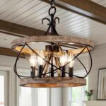 20'' Farmhouse Chandelier Light Fixture, 5-Light Dining Room Light Fixtures Fren... - Image 2
