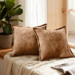 20x20 Throw Pillow Covers Set of 2 Velevt Square Cushion Cover Decorative Solid ... - Image 2