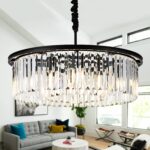 23" 8-Light Modern Crystal Chandelier Light Fixtures 2 Rings Black Luxury Chande... - Image 2