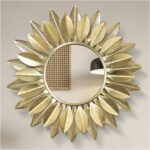 24" Gold Sunburst Decorative Wall Mirror – Handmade Flower Design, Luxury Round ... - Image 2