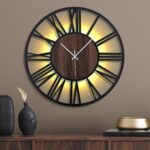 24 Inch Large Metal Wall Clock with Voice and Light Sensor Night Light, Glow in ... - Image 2
