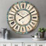 24 Inch Vintage Wall Clock, Roman Numerals Style, Battery Operated, Non-Ticking,... - Image 2