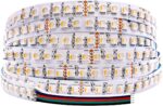 24 Volt Brightest RGBW High CRI LED Strip Light RGB+Warm White, 5m/16.4ft Dense ... - Image 2