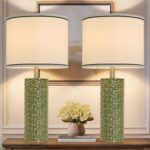 27" Tall Farmhouse Table Lamp Set of 2, Large Ceramic Bedside Lamps for Bedroom ... - Image 2